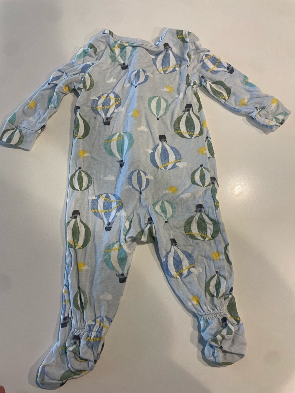 Huggies Vintage hot air balloon ‎ Footie Pajamas Baby Size 6m Double Zipper